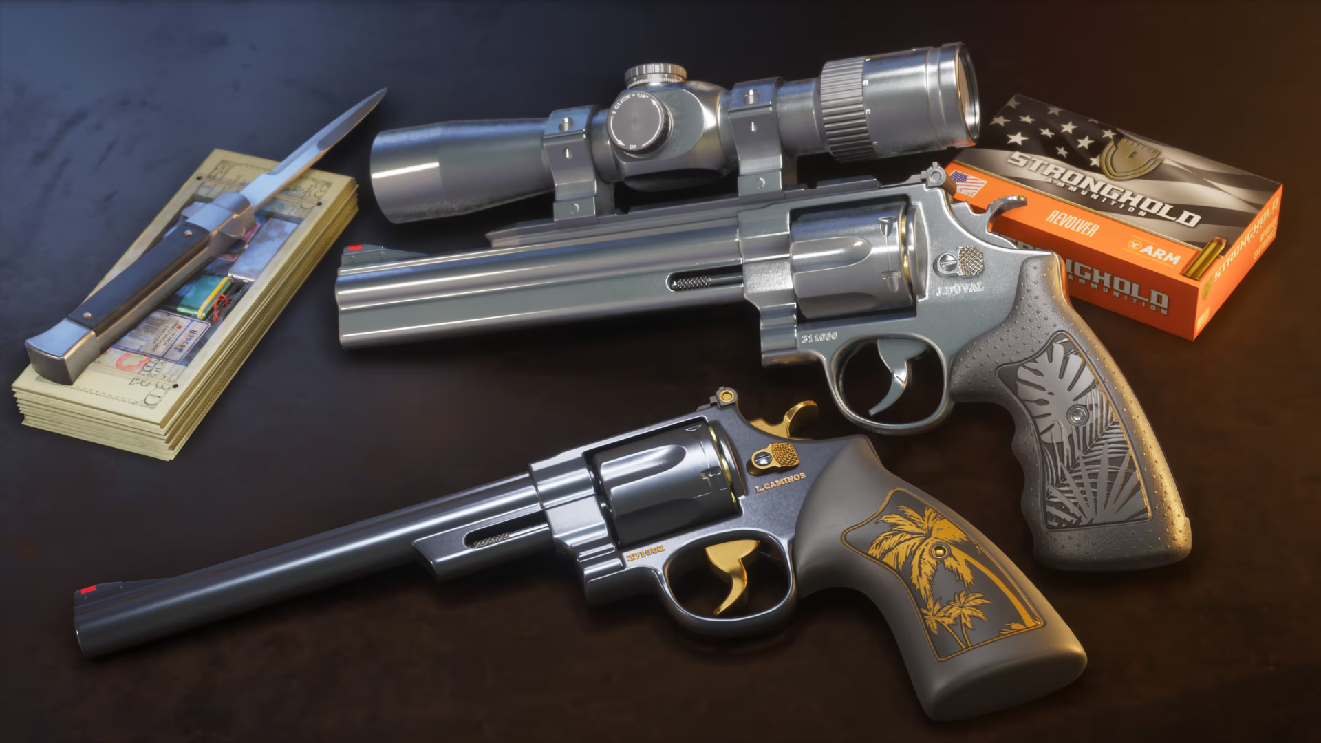 Revolvers Hawk & Little Morgan — duo gravé palmiers